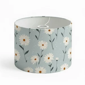 Aia lampshade made from premium cotton in the Mini Flowers Aia pattern, front view.