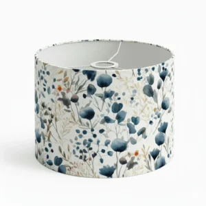 Azura lampshade made from NELA premium cotton in the Flores pattern, front view.