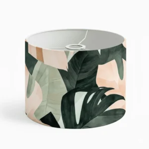 Tropica lampshade made from premium cotton in the Tropical Harmony pattern, front view.